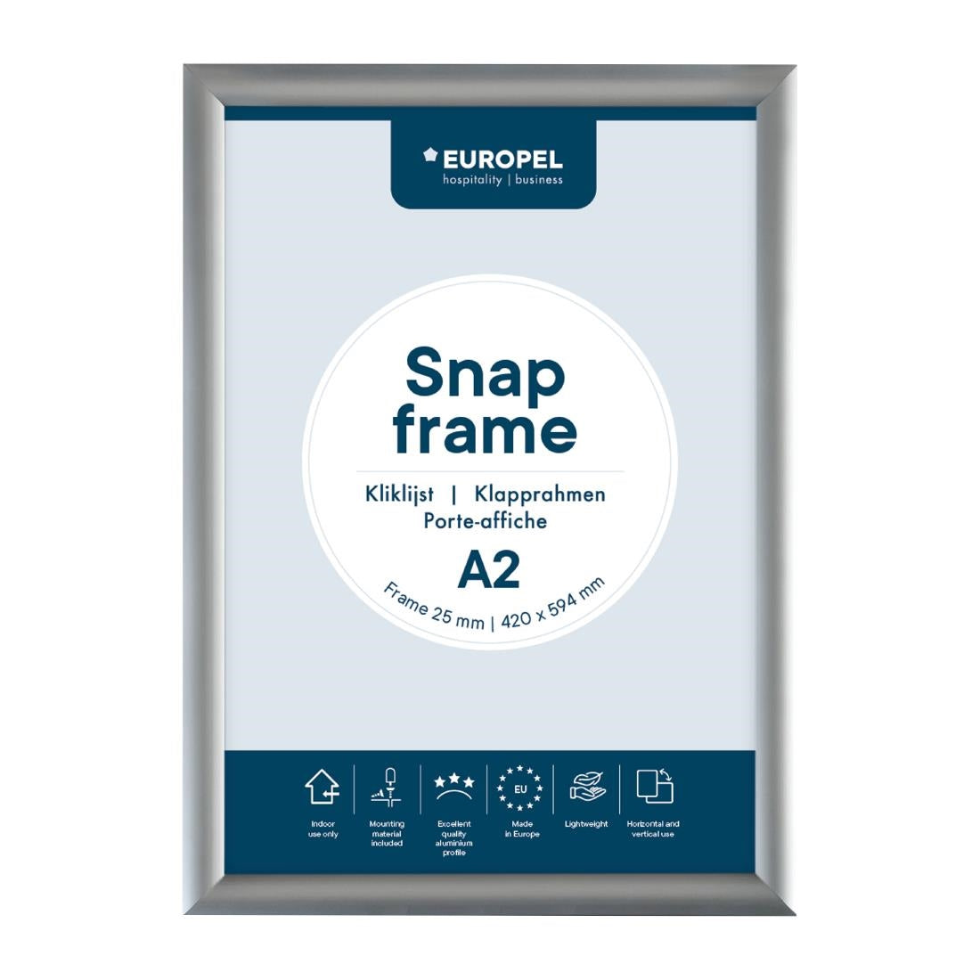 HU437 Europel Klaplijst A2 25mm Zilver