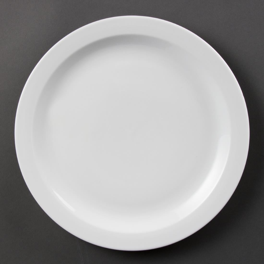 CB491 Olympia Whiteware Borden Met Smalle Rand 28cm (6 Stuks)
