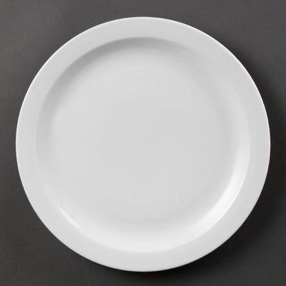 CB491 Olympia Whiteware Borden Met Smalle Rand 28cm (6 Stuks)