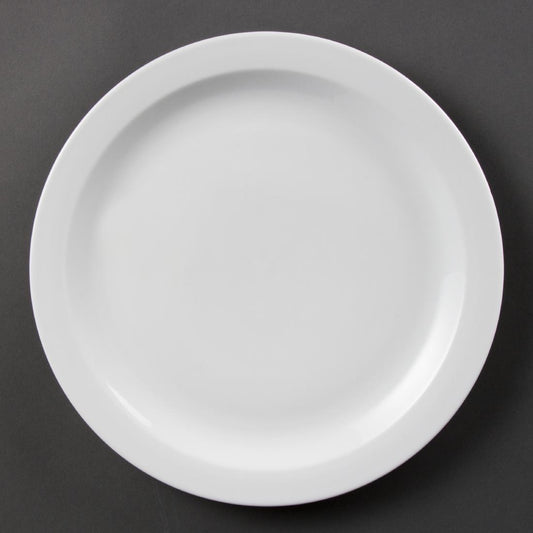 CB491 Olympia Whiteware Borden Met Smalle Rand 28cm (6 Stuks)