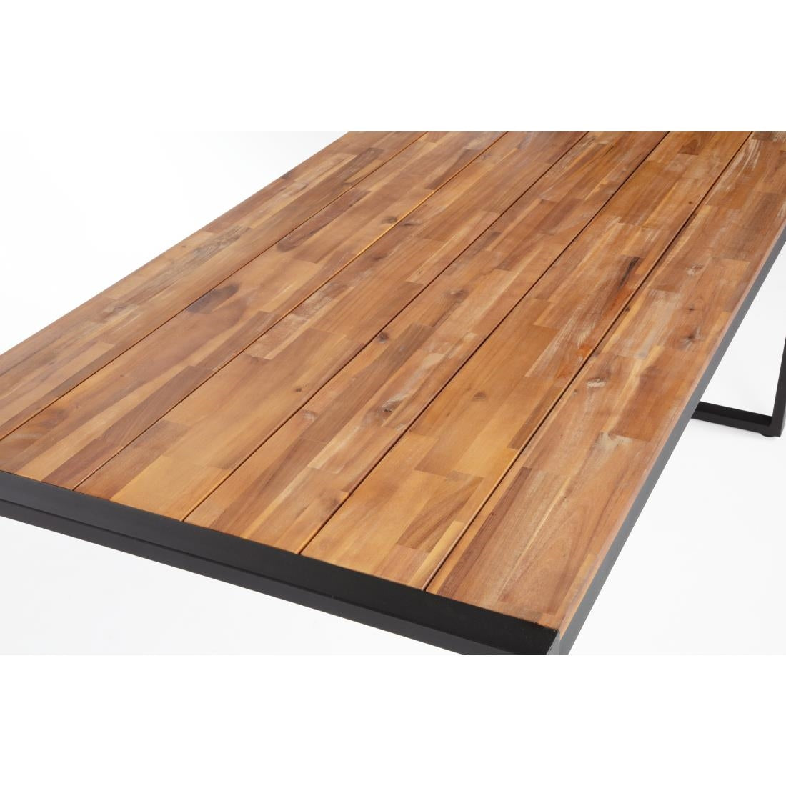 DS157 Bolero rechthoekige stalen en acaciahouten industriële tafel 180x90cm