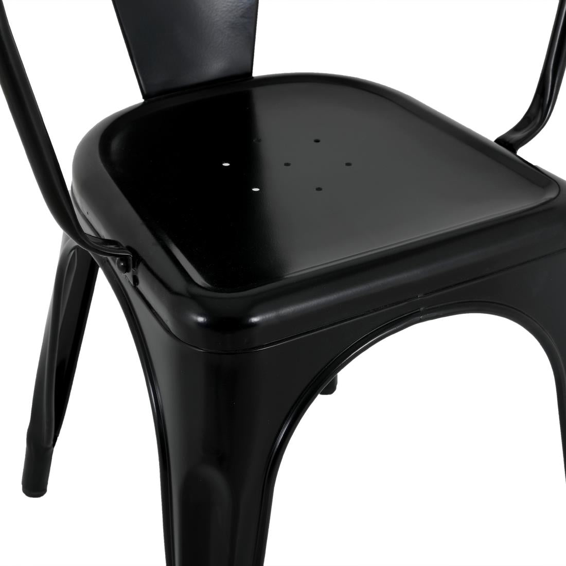 HZ806 Bolero Bistro Curve Armstoelen Zwart (4 stuks)