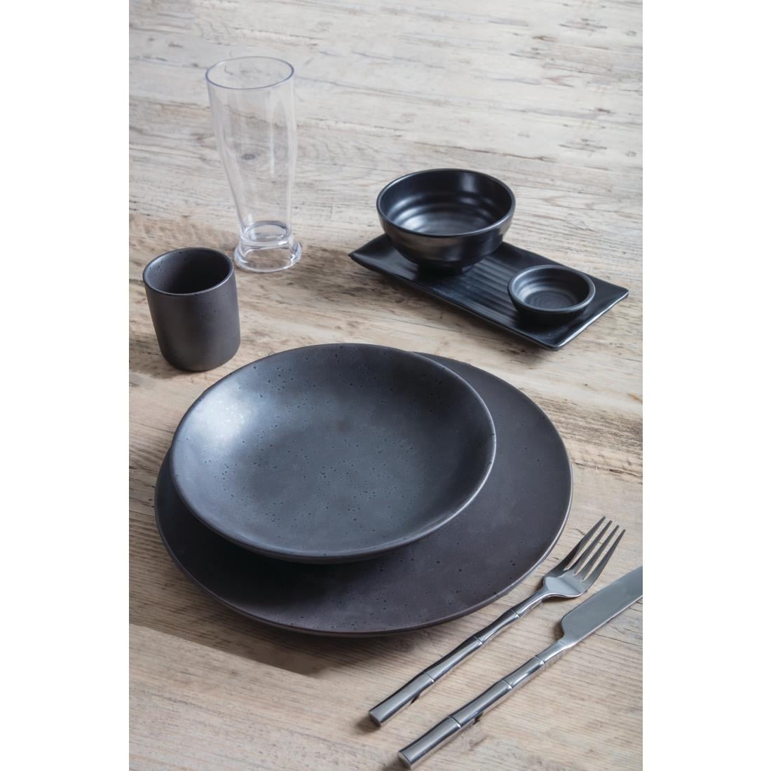 DR088 Olympia Fusion Ronde Borden 27cm Zwart (4 Stuks)