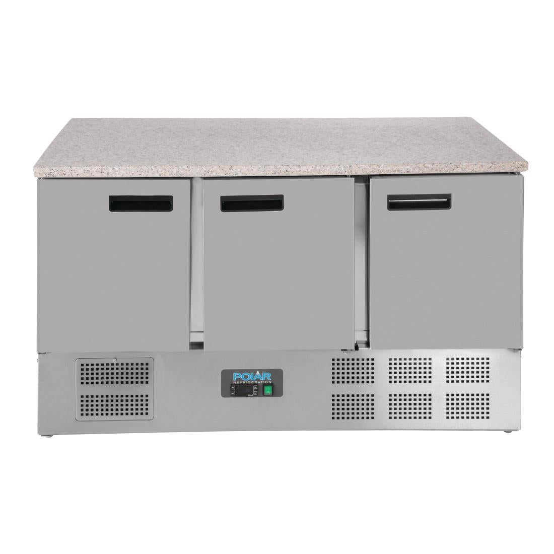 CL109 Polar G-serie 3-deurs koelwerkbank met marmeren werkblad 368Ltr