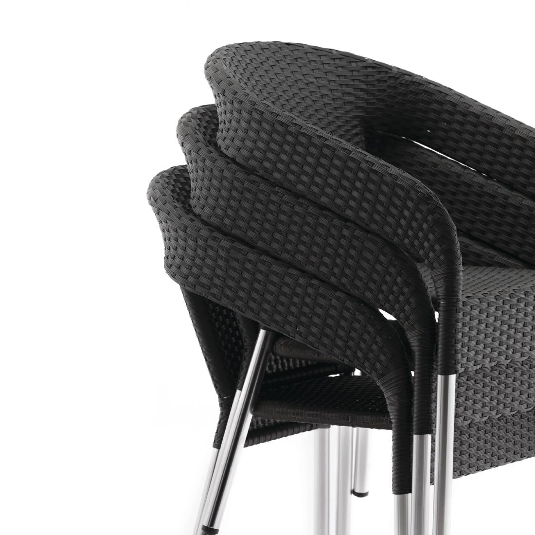 CG223 Bolero polyrotan indoor/outdoor stoelen houtskool (4 stuks)