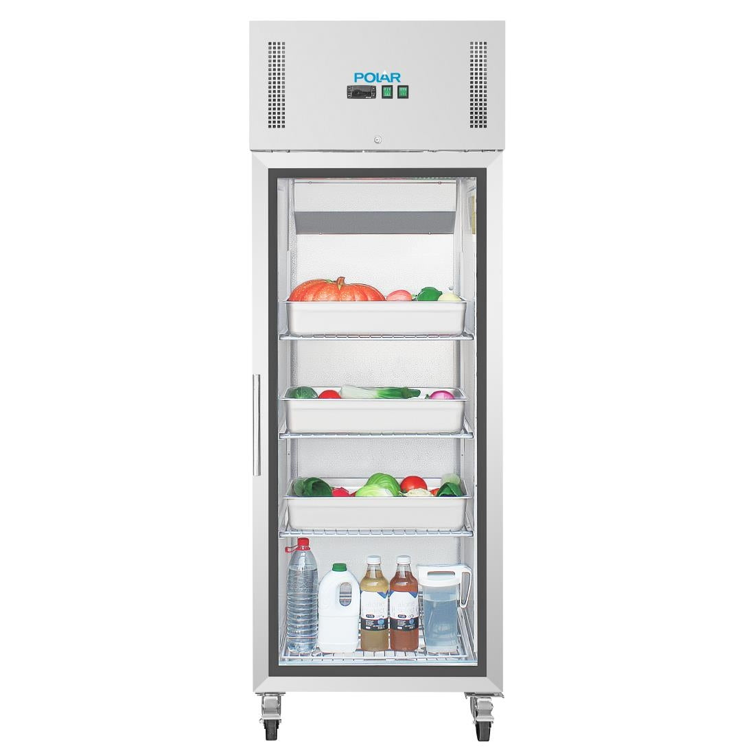 CW197 Polar G-serie Gastro 1-deurs koeling met glazen deur 600Ltr