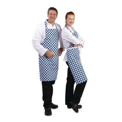 A554 Whites halterschort blauw-wit geblokt
