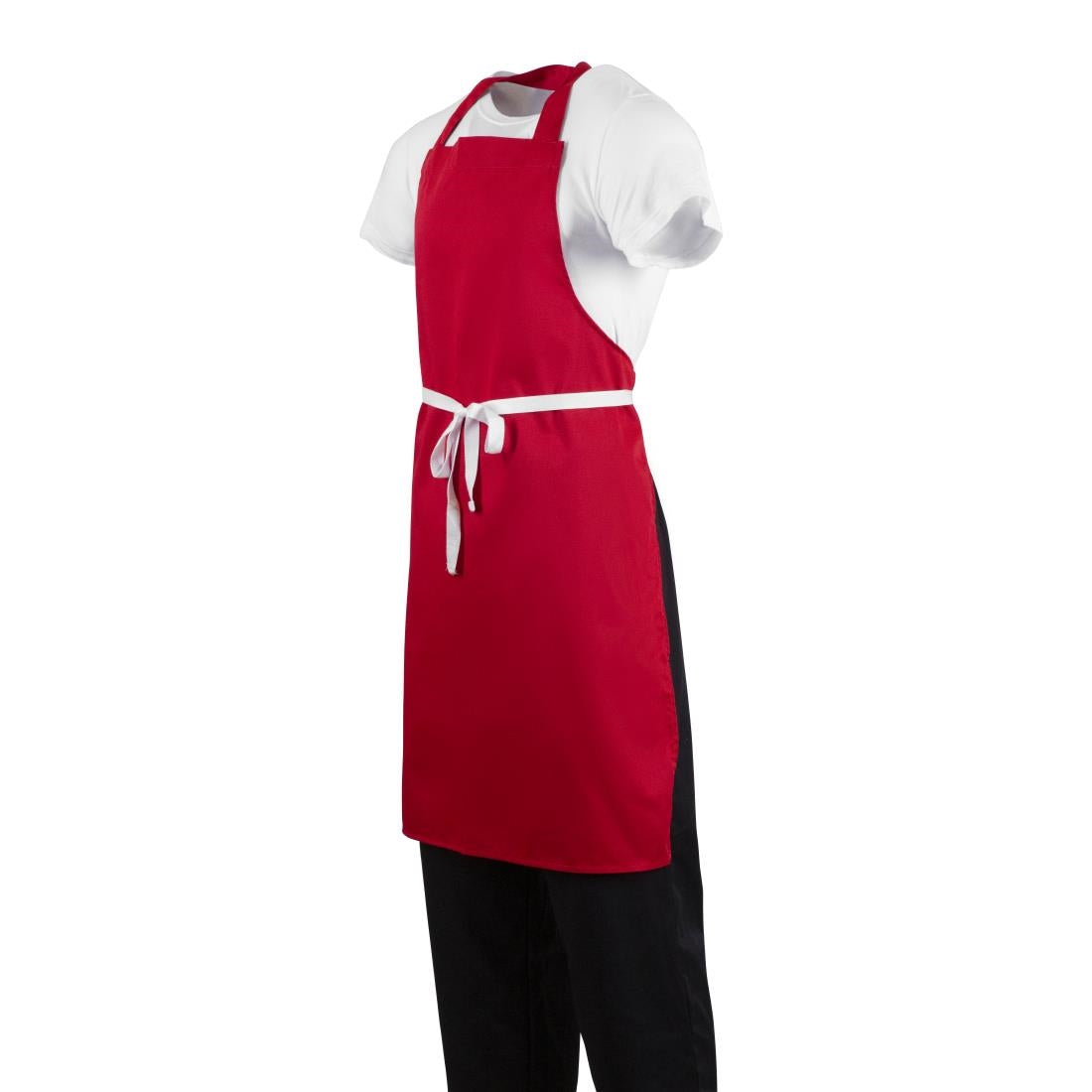 BB466 Whites halterschort polyester-katoen rood