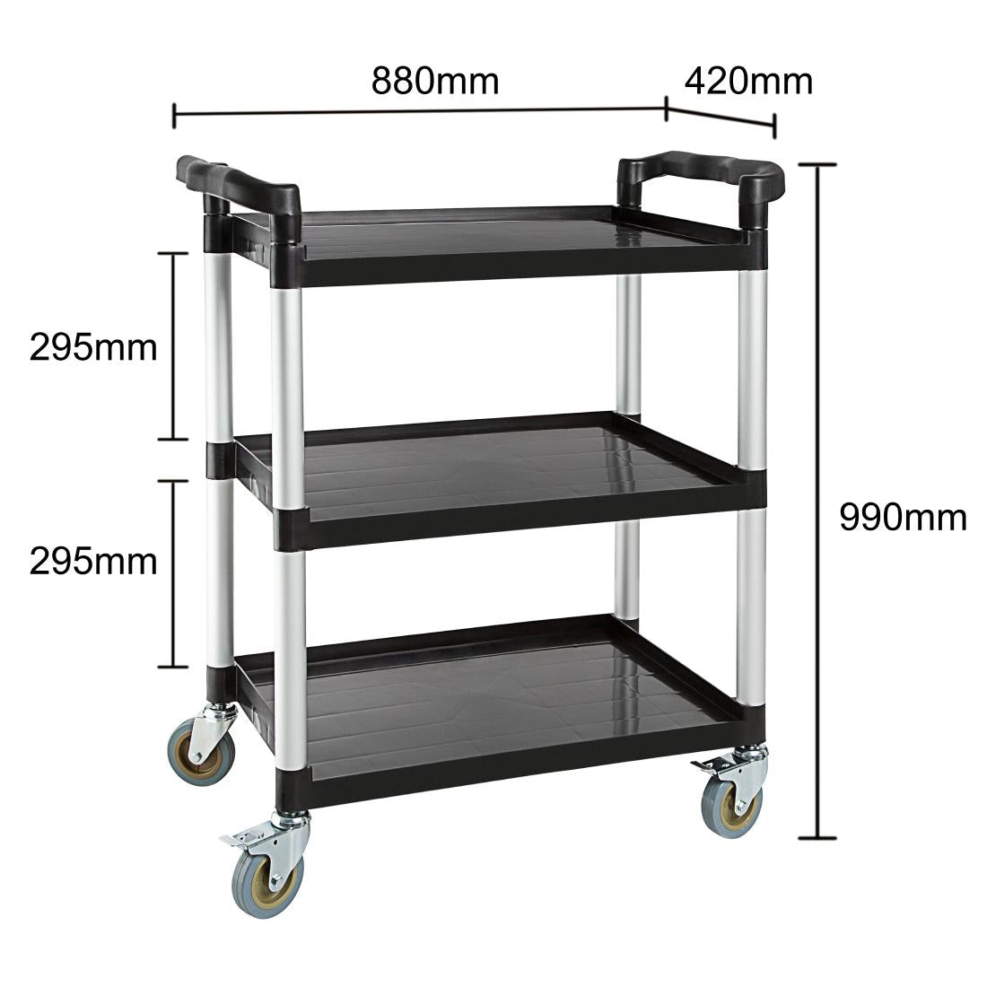 CF101 Vogue polypropyleen serveerwagen klein 95 x 82,5cm