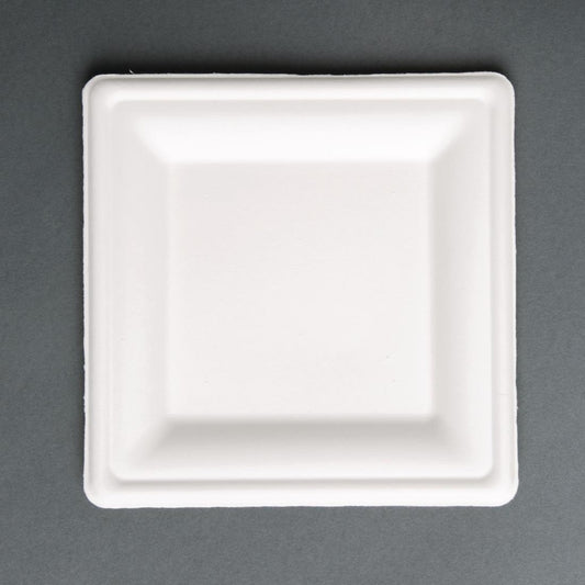 FC520 Fiesta Compostable composteerbare bagasse borden vierkant 261mm (50 stuks)