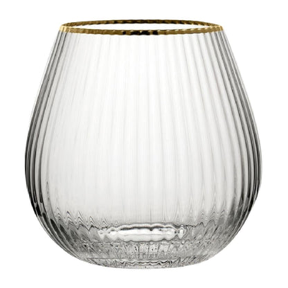CZ044 Utopia Hayworth Stemless Gin Glazen Met Gouden Rand, 650ml (6 stuks)