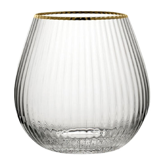 CZ044 Utopia Hayworth Stemless Gin Glazen Met Gouden Rand, 650ml (6 stuks)