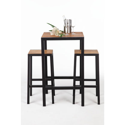 DS155 Bolero vierkante bartafel gepoedercoat staal en acaciahout 600mm