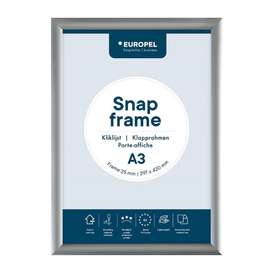 HU438 Europel Kliklijst A3 25mm Zilver