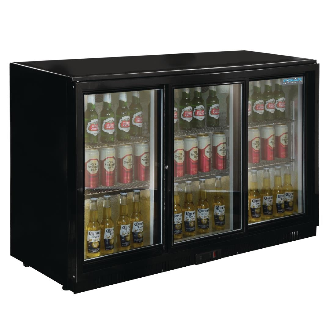 GL006 Polar G-serie 3-deurs barkoeling met schuifdeuren zwart 330L