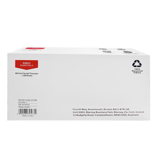 HY596 Nisbets Essentials Witte Gezichtsdoekjes - 100 Vel (36 Stuks)