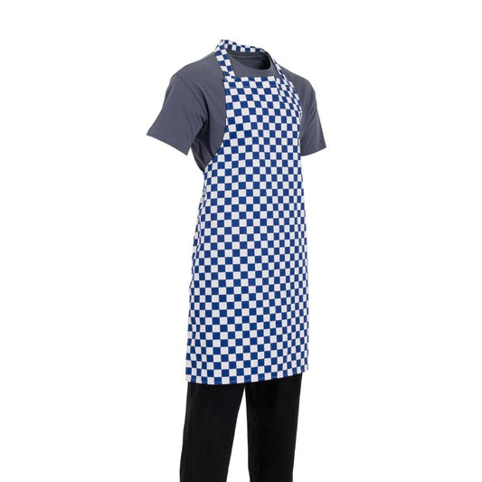 A554 Whites halterschort blauw-wit geblokt