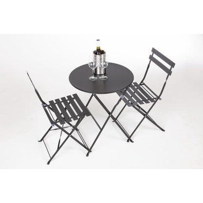 GH553 Bolero stalen opklapbare stoelen zwart (2 stuks)