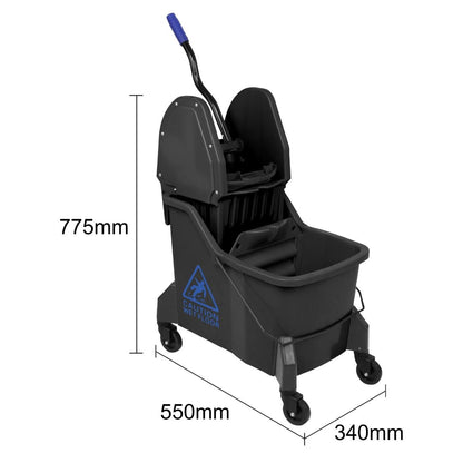 JB543 Jantex Dweilemmer met twee compartimenten en wringer Blauw 30Ltr