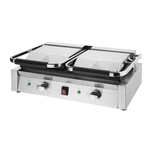 CU604 Buffalo Bistro Dubbele Geribbelde Contactgrill