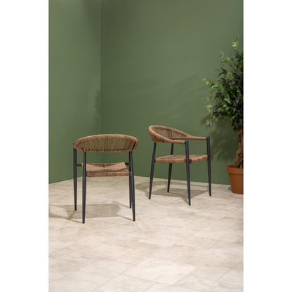 HZ591 Bolero Eden PE gevlochten rattan outdoor armstoelen naturel (4 stuks)