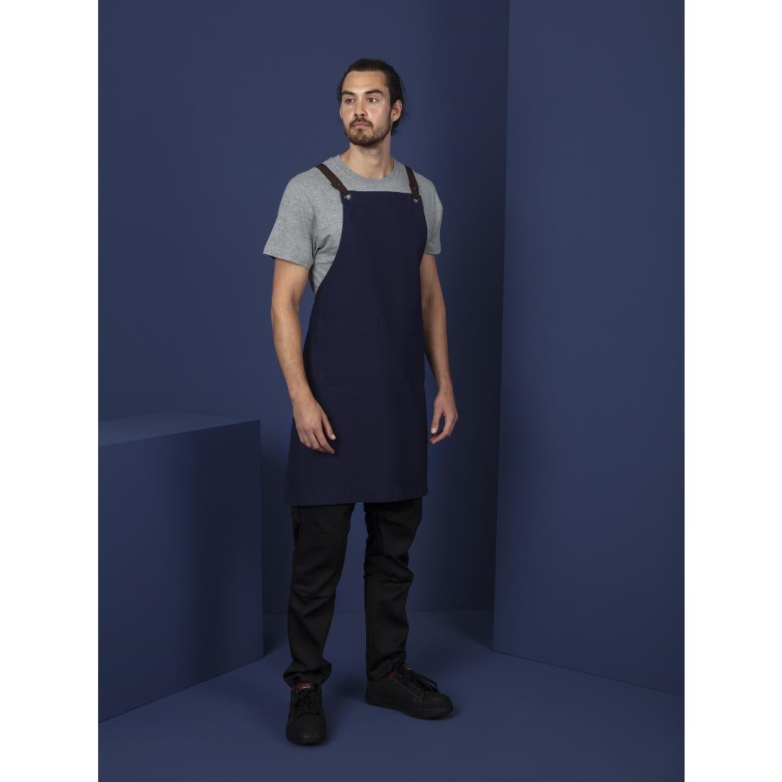 BB686 Southside Cotton canvas halterschort marineblauw