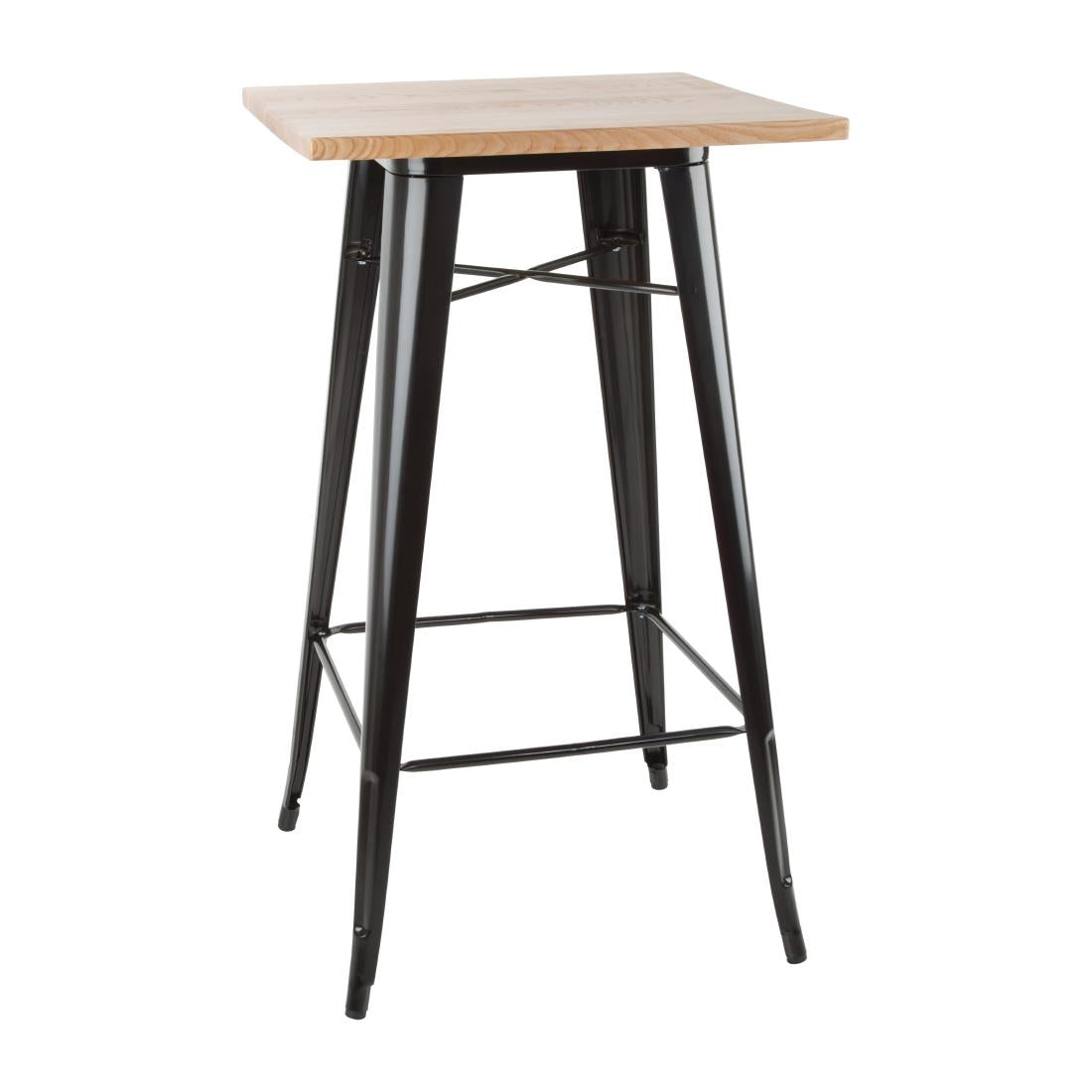 FB595 Bolero Bistro bartafel met houten blad zwart