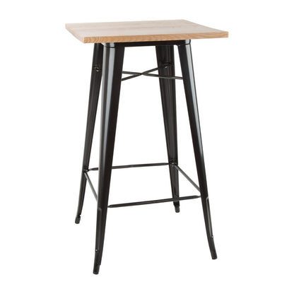 FB595 Bolero Bistro bartafel met houten blad zwart