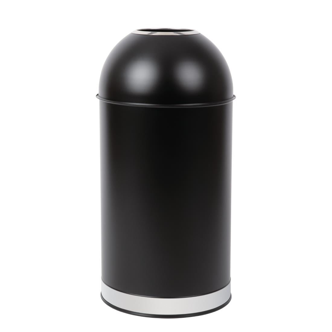 CW954 Bolero zwart stalen afvalbak met open deksel