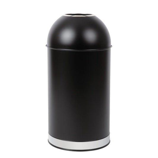 CW954 Bolero zwart stalen afvalbak met open deksel