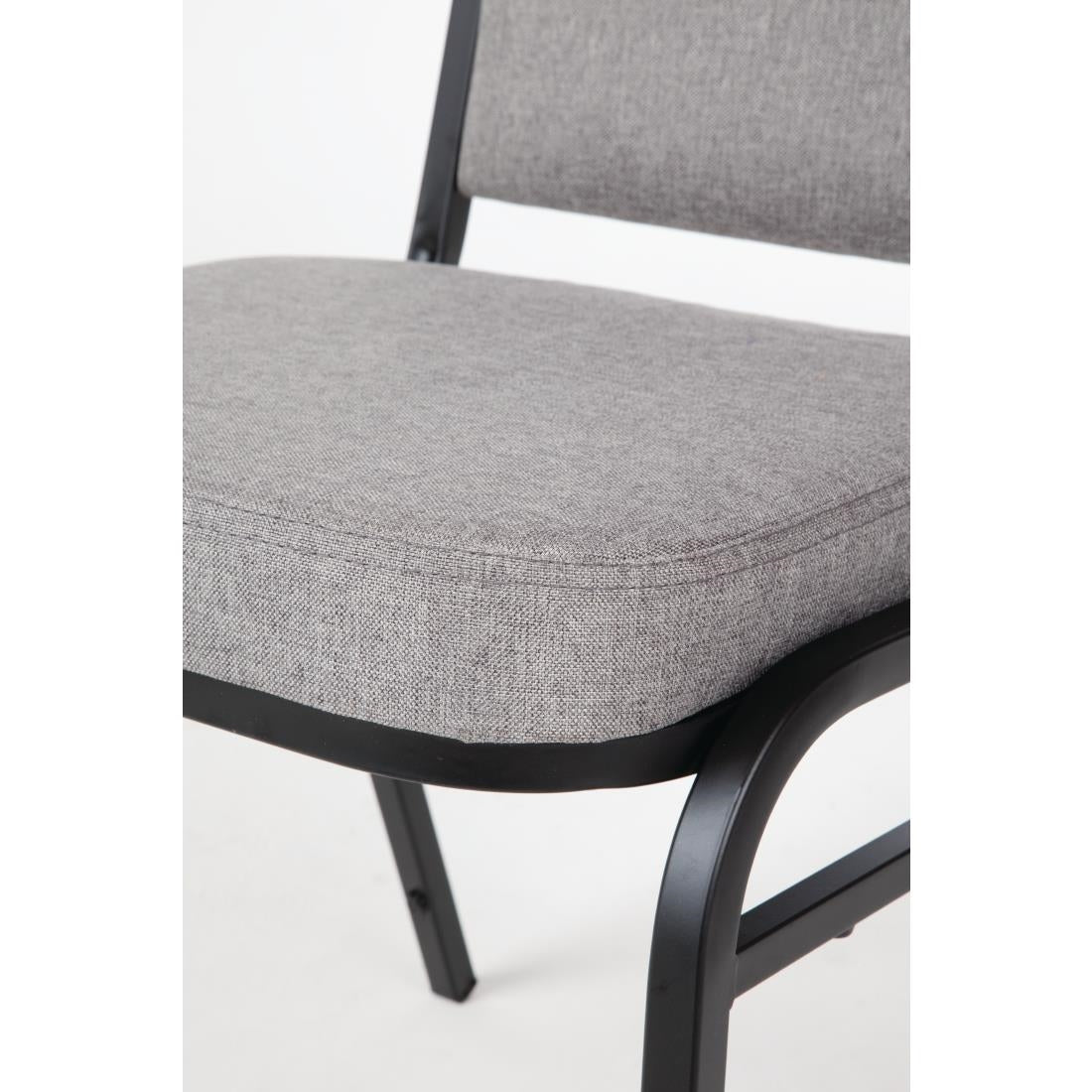 DA602 Bolero stalen stapelstoel met vierkante rugleuning grijs (4 stuks)