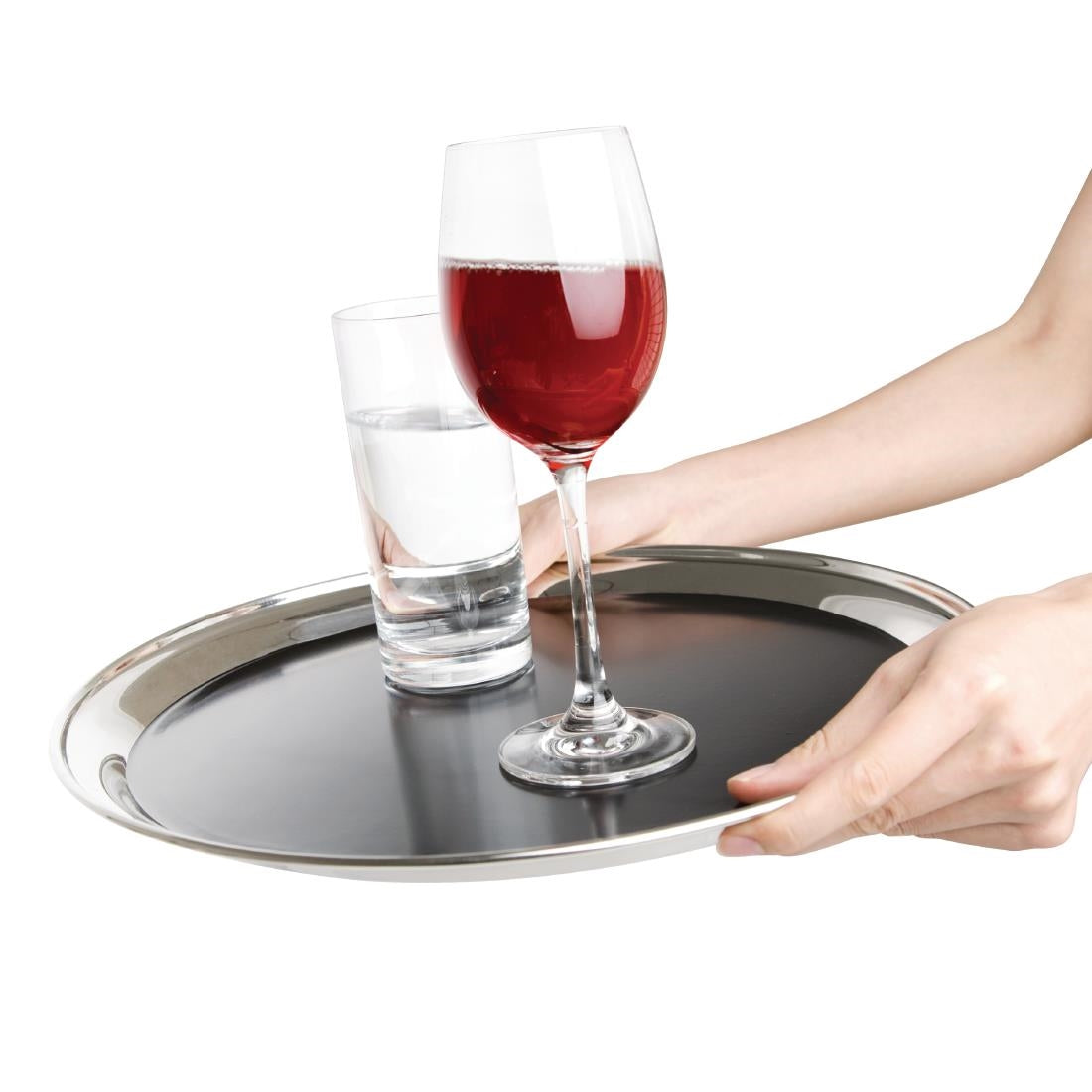 DP207 Olympia RVS antislip dienblad rond 30,5cm