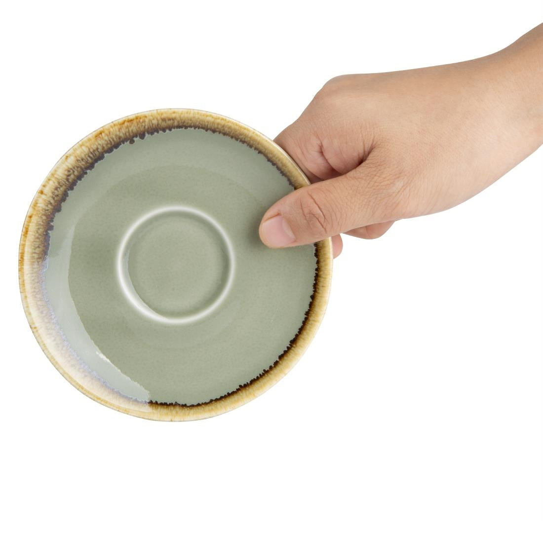 GP477 Olympia Kiln Espressoschotels Mosgroen 11,5cm (6 Stuks)