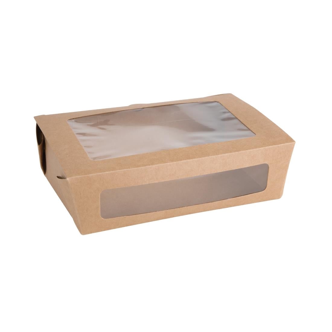 FB678 Fiesta Compostable composteerbare saladebakken met PLA vensters 1600ml (200 stuks)
