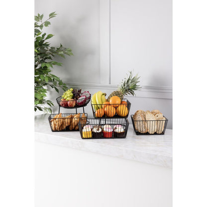 DP674 Olympia Wire Voedseldisplay Dienblad Vierkant Zwart - 230x230x100mm
