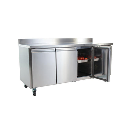 UA065 Polar U-Serie Koelwerkbank met Drie Deuren en Opstand 417Ltr