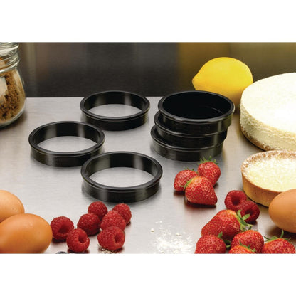 FA984 Matfer Bourgeat Exoglass taartringen 80(Ø)mm (6 stuks)