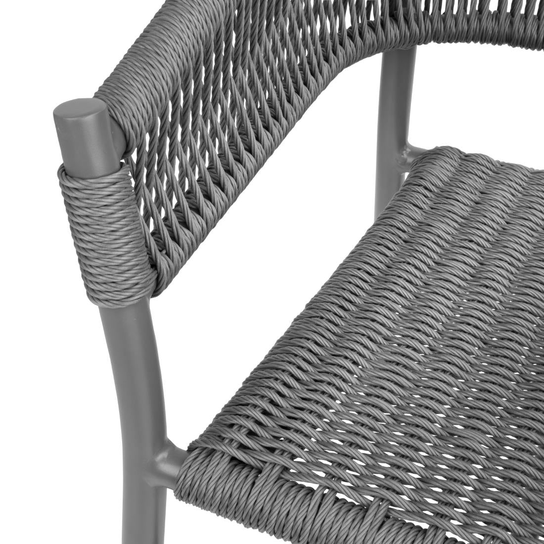 FU533 Bolero Florence Grijze Mix Touw Twist Rieten Stoelen (2 stuks)