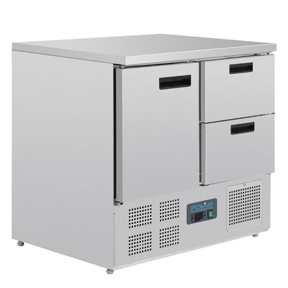 U637 Polar G-serie koelwerkbank 1 deur en 2 laden 240L