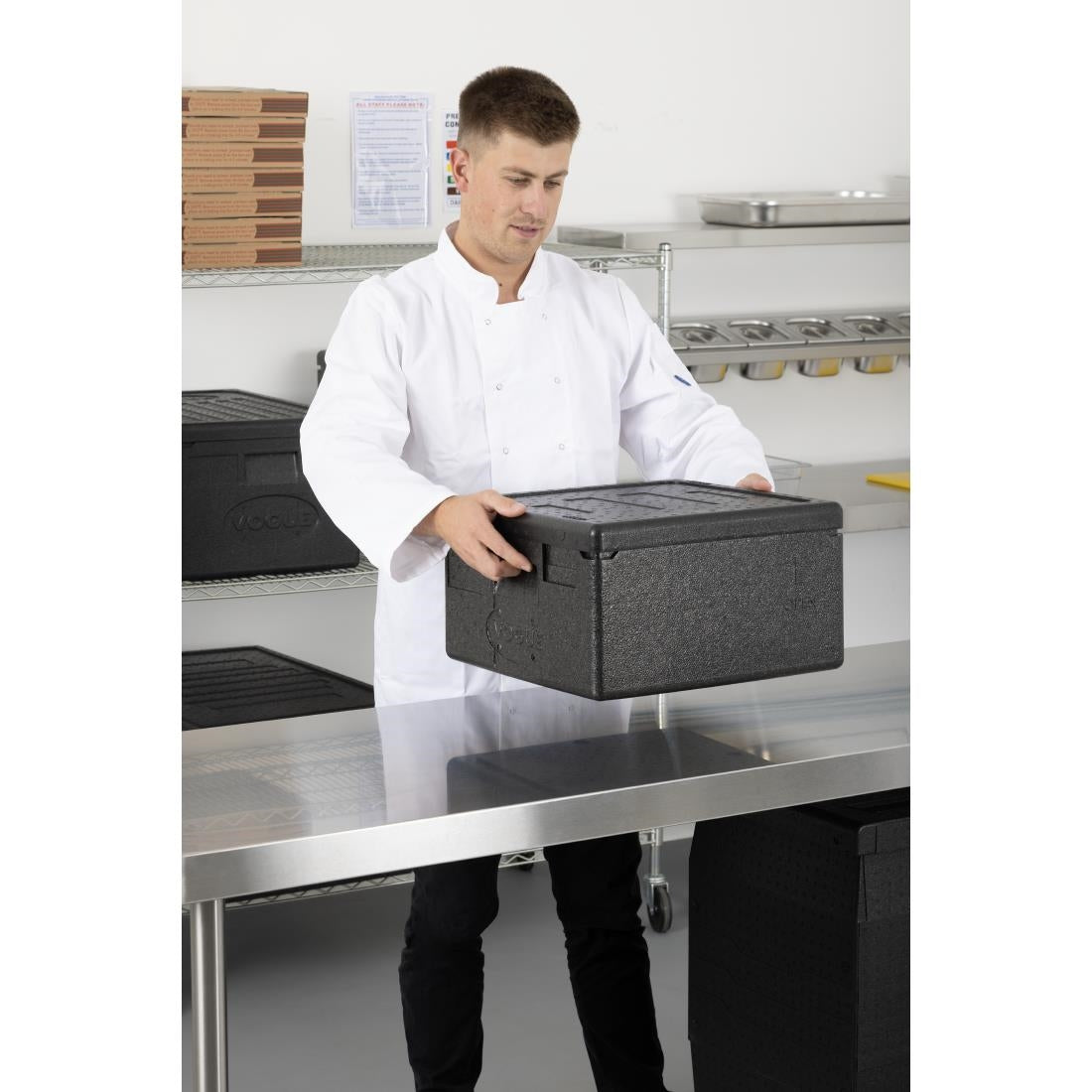DX992 Vogue Geïsoleerde EPP Pizzadoos En Voedseltransportbox 22Ltr 4 Pizza Capaciteit