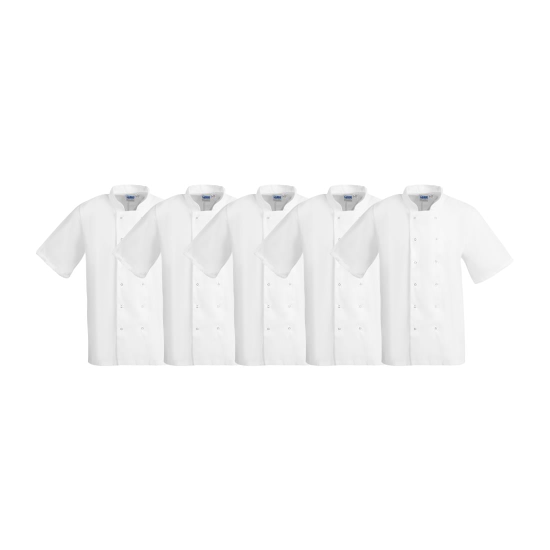 SA821 Whites Boston Unisex Koksbuis Wit S (5 stuks)