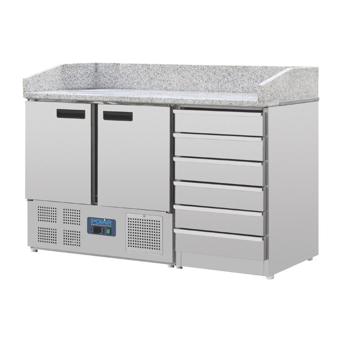 CT425 Polar G-serie dubbeldeurs pizzatoog met granieten blad en deeglades