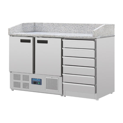 CT425 Polar G-serie dubbeldeurs pizzatoog met granieten blad en deeglades