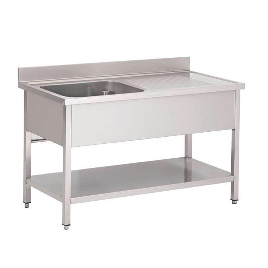 GN202 Gastro M RVS spoeltafel 1 spoelbak links 160x70x85cm