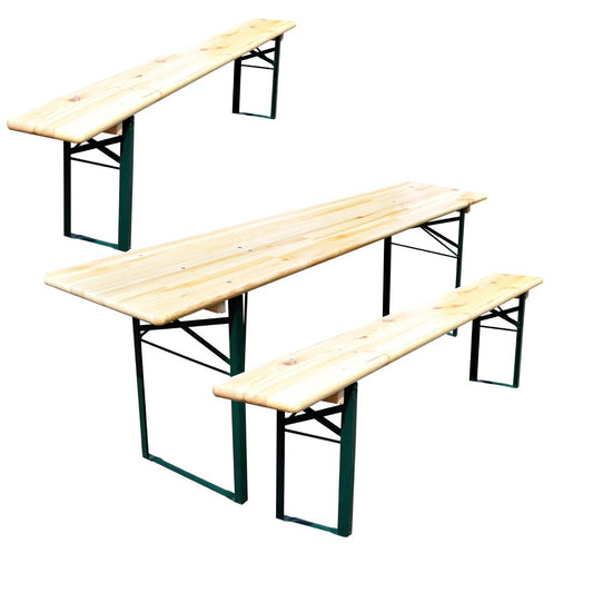 CH438 Opklapbare biertafel met banken 220(L)cm