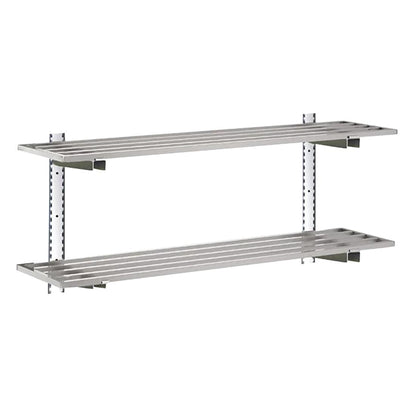 HZ772 Gastro-M complete wandplankenset 2 niveaus 120x40cm - volledige montageset (excl. schroeven)