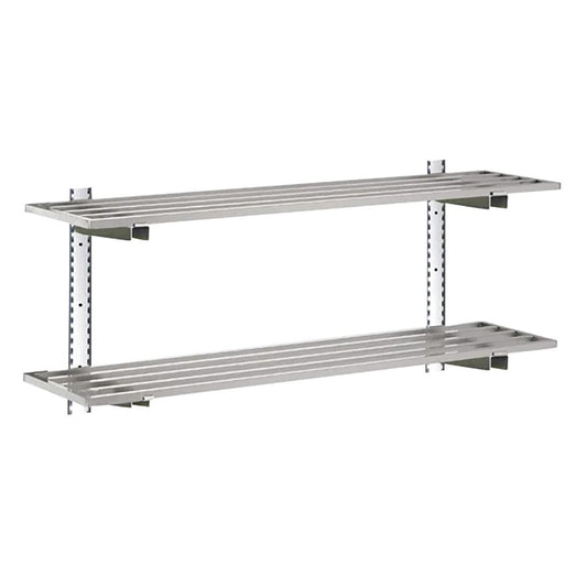 HZ772 Gastro-M complete wandplankenset 2 niveaus 120x40cm - volledige montageset (excl. schroeven)