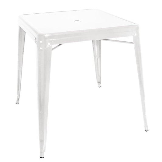 GC869 Bolero Bistro Vierkante Stalen Tafel Wit 668 mm (Enkel)