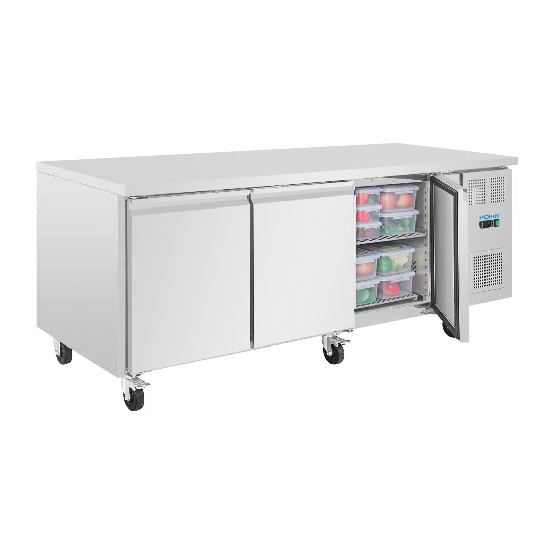 UA084 Polar U-serie 3-deurs counter met euronorm opslag 634Ltr