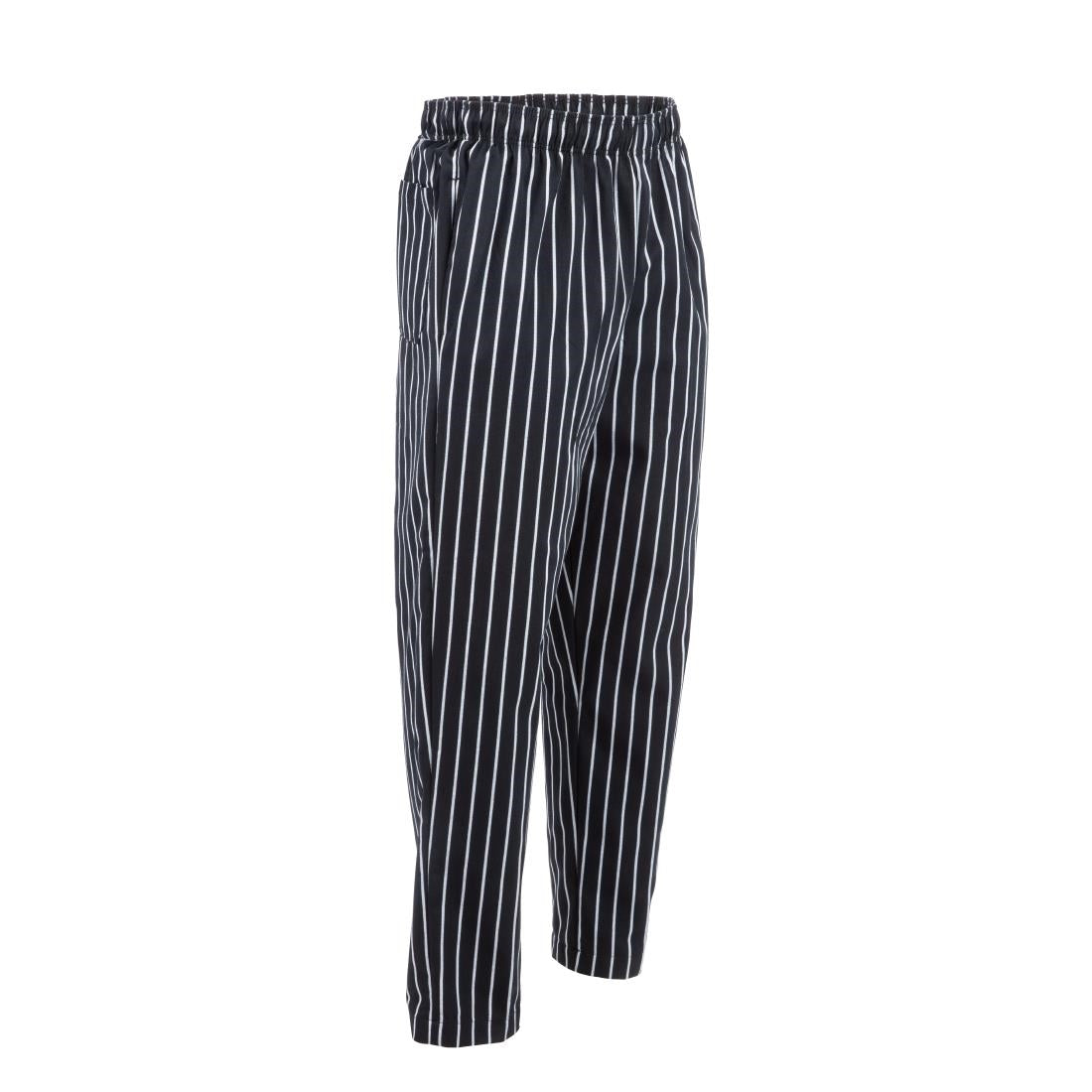 A940-S Chef Works Designer baggy koksbroek zwart-wit gestreept S